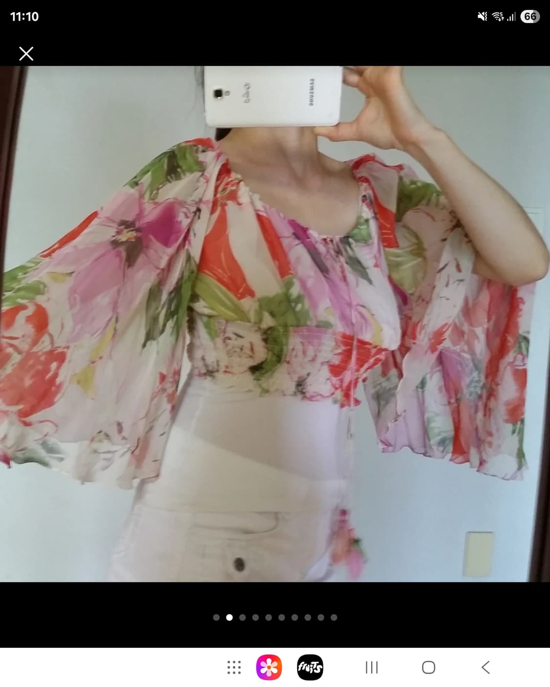 오브제 100% 실크 크롭 블라우스  상품이미지2