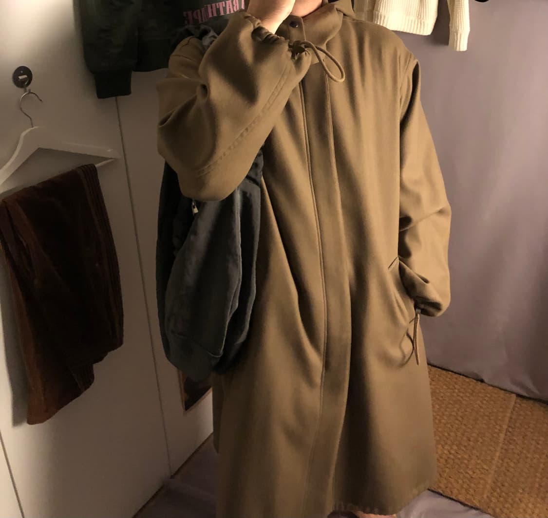 오라리 멜튼 울 후디드 코트 상품이미지4