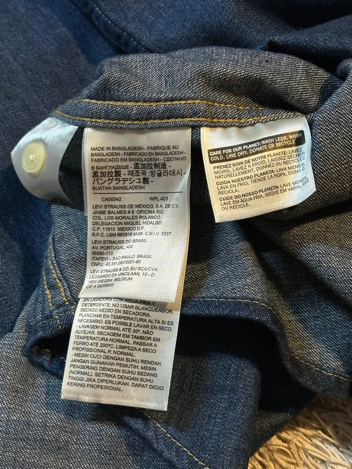리바이스 LEVI'S 웨스턴 투포켓 데님 셔츠 중청 상품이미지5