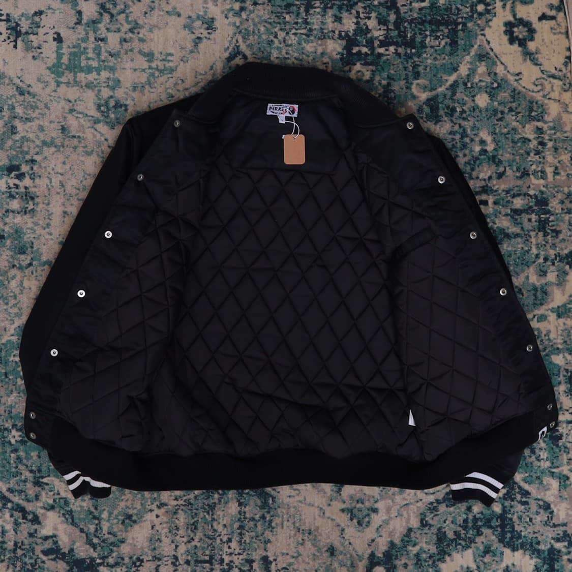 Bape 베이프 크로스 본 나일론 바시티 자켓 블랙 L 상품이미지3