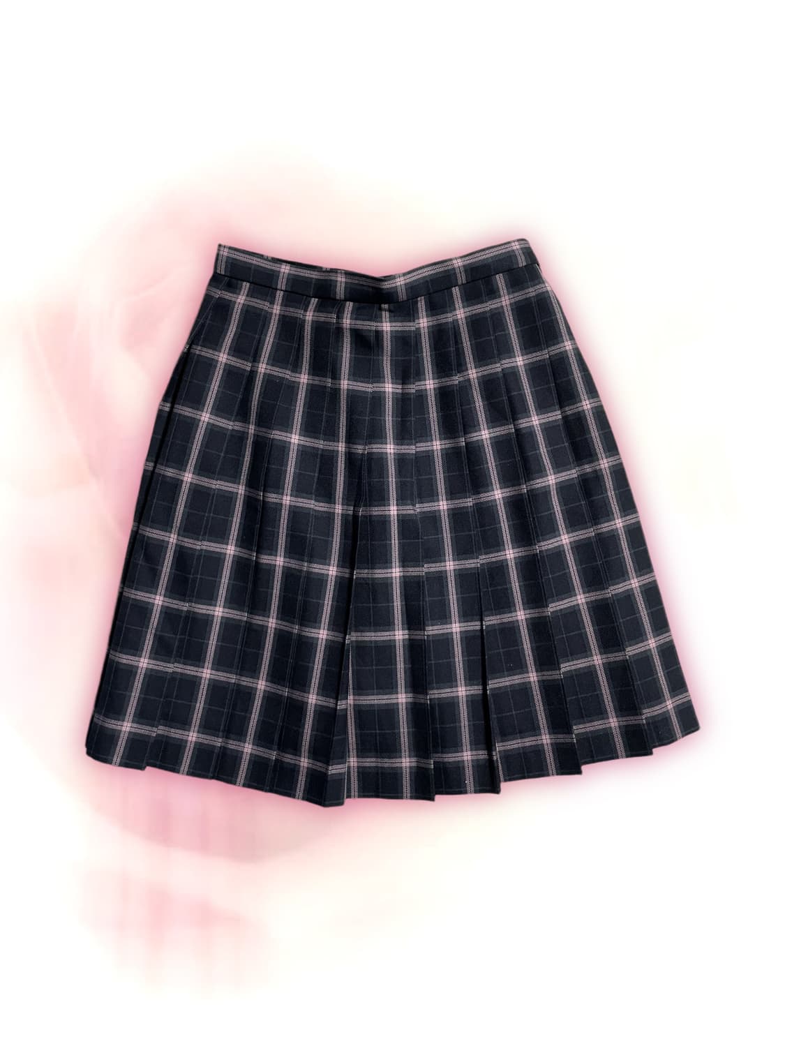 ELLE navy plaid skirt 상품이미지1