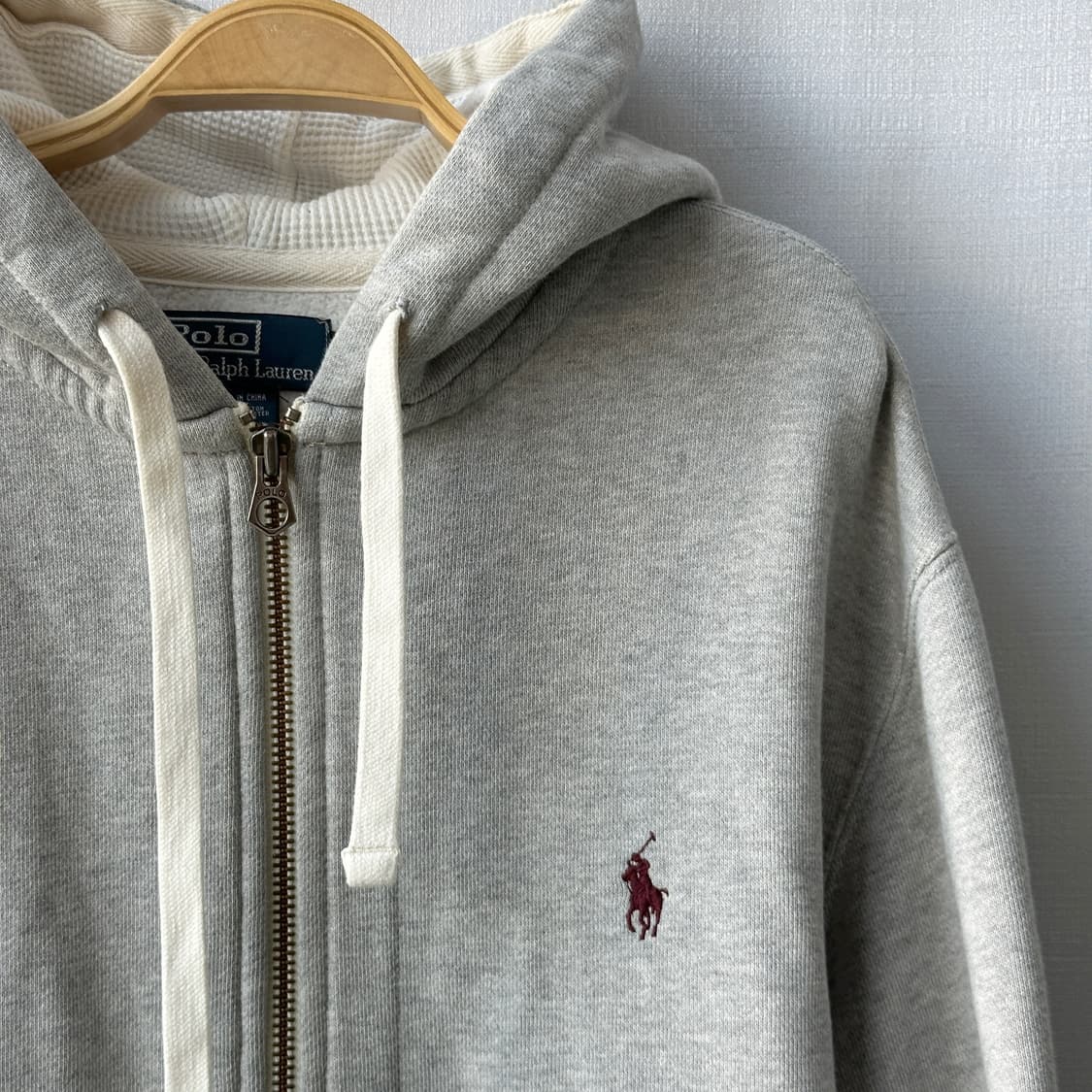 폴로 랄프로렌 기모 후드 집업 라이트 그레이 XL 상품이미지2