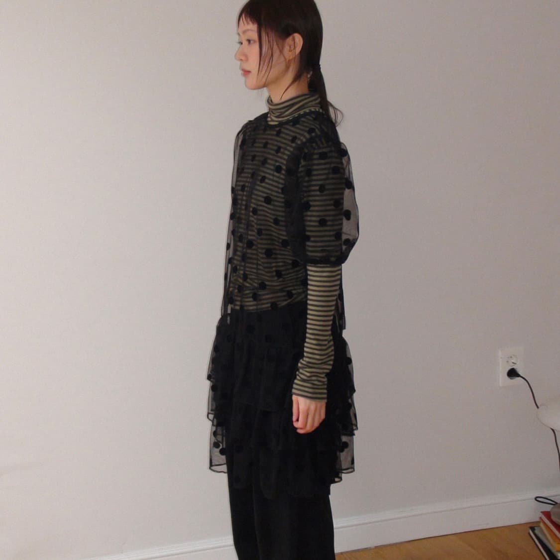 베르크서울 sheer dot flare dress 팝니다 상품이미지6