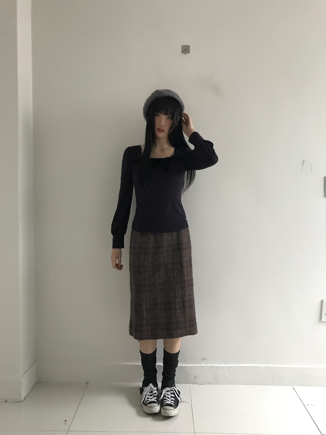 Fur Leather Beret 상품이미지5