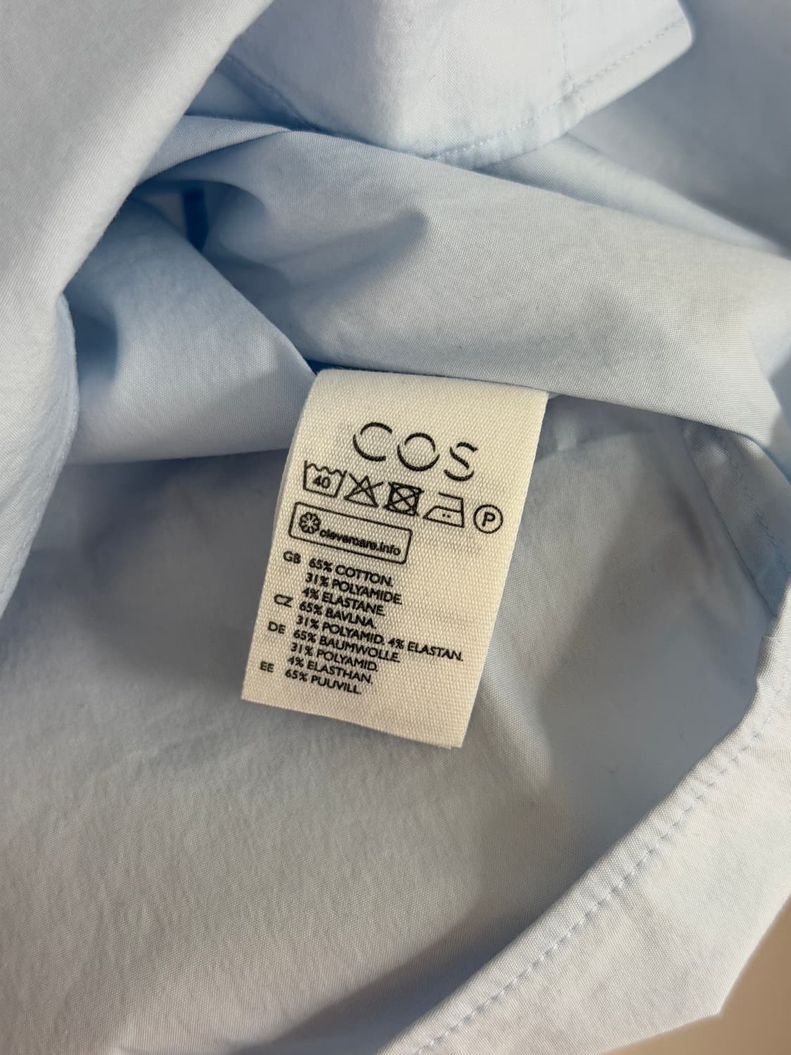 COS 코스 남성 하늘색 셔츠 41사이즈 상품이미지6