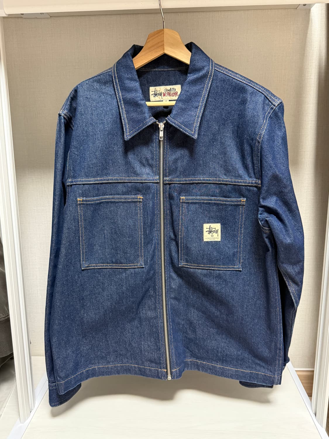Stussy Denim Zip Up Work Shirts M 상품이미지3