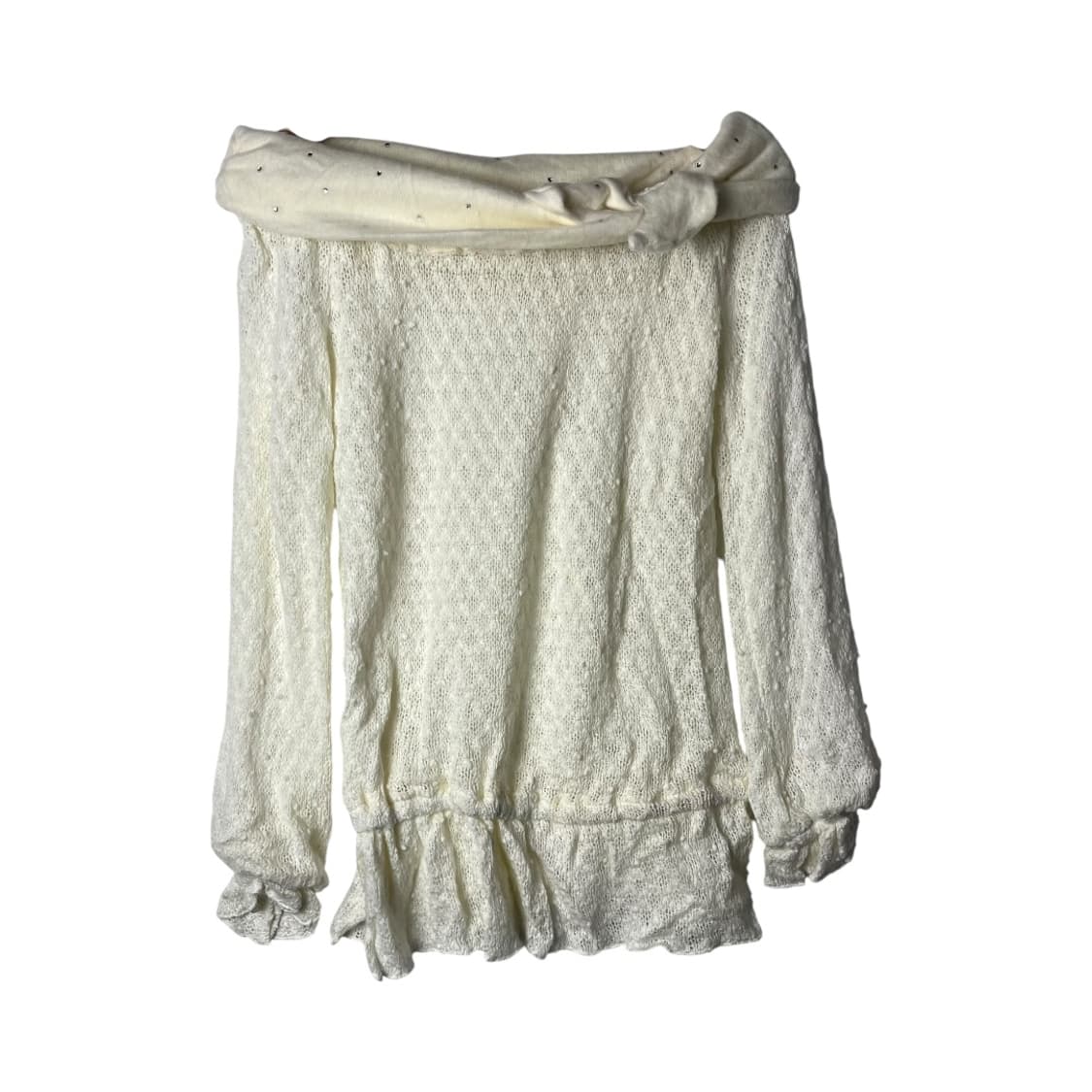 [LIZ LISA] 리즈리사 히메 크로쉐 큐빅 오프숄더 니트 상품이미지1