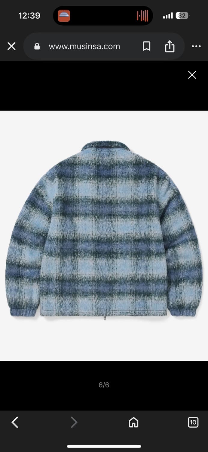 디스이즈네버댓 브러쉬드 체크 자켓 블루 후리스 모헤어 상품이미지4