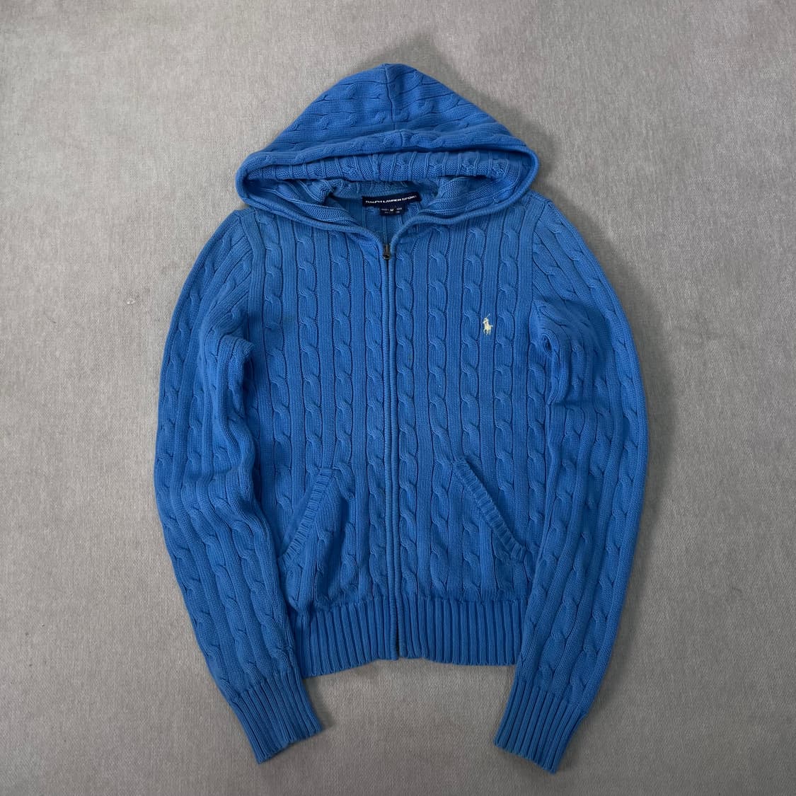 W 95 폴로랄프로렌 스포츠 꽈배기 니트 후드집업 상품이미지1