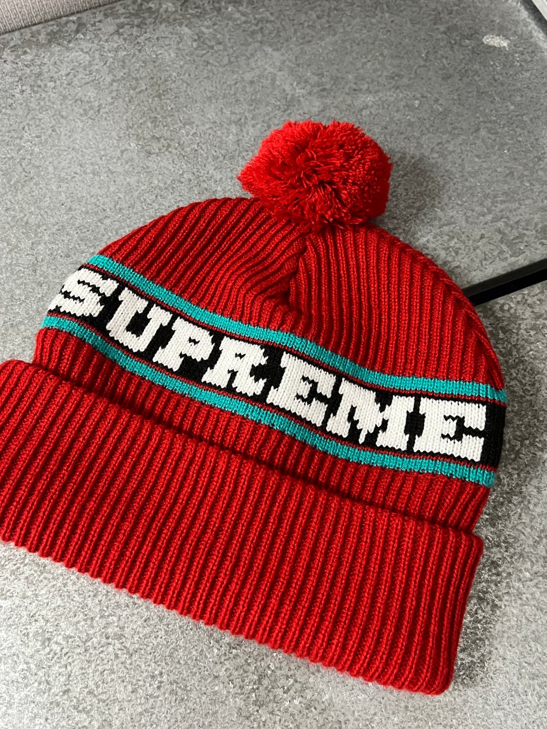 Supreme-Big Stripe Beanie(Red)  상품이미지4
