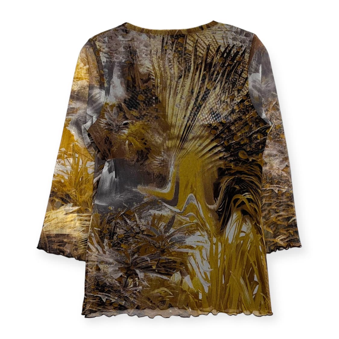 빈티지 패턴 메쉬 레이어드 티셔츠 상품이미지7