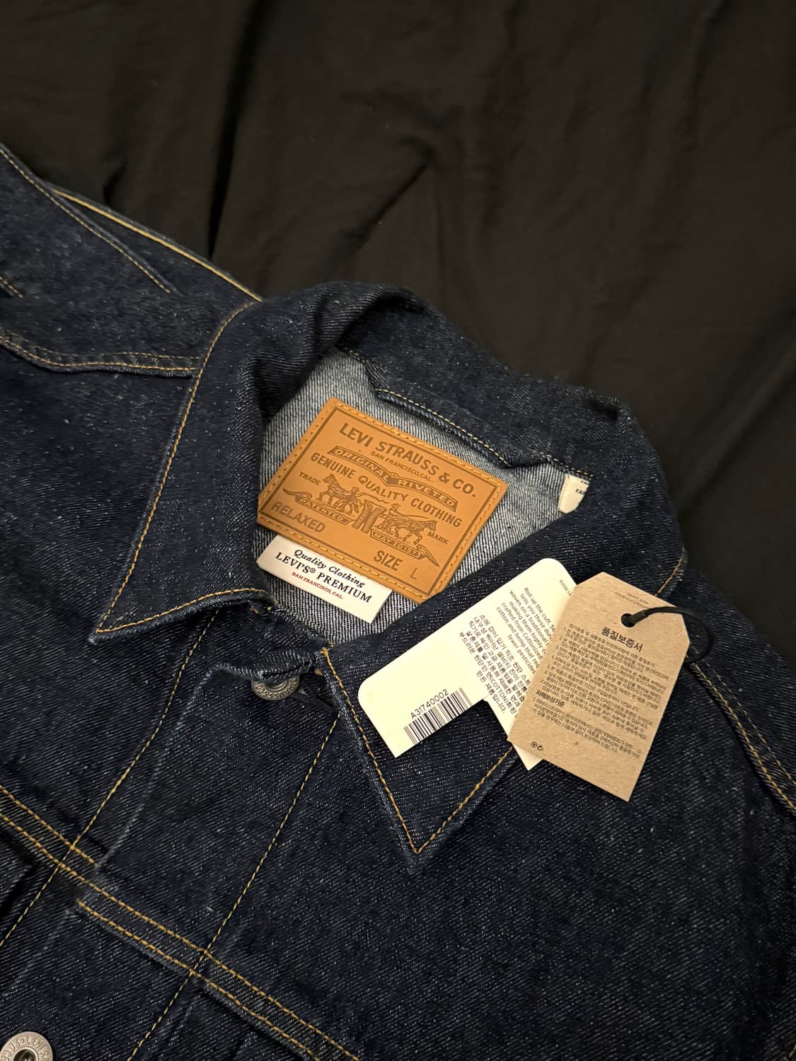 리바이스 프리미엄 셀비지 타입 1 데님 트러커 상품이미지5