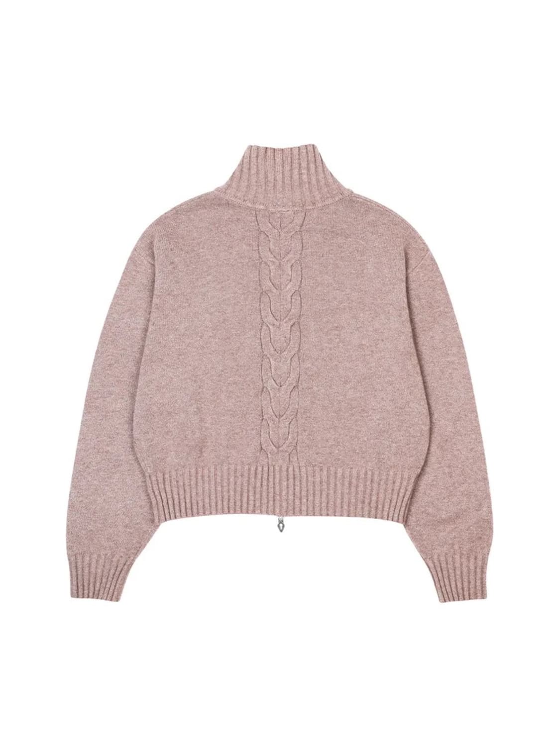 LEEY YEEL CABLE KNIT METAL LOGO ZIP-UP 상품이미지5