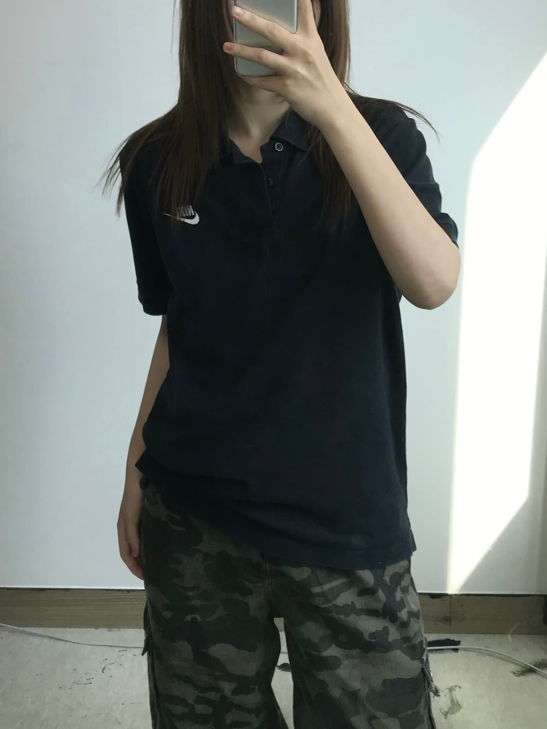 나이키 블랙 PK 반팔 카라 티셔츠 상품이미지1