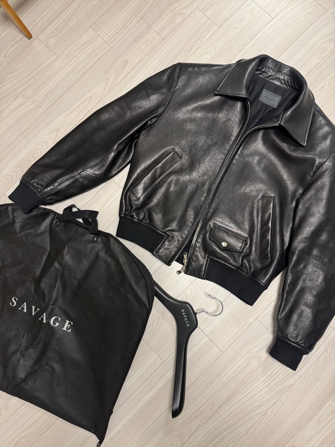 세비지 레더 봄버자켓 L 상품이미지7