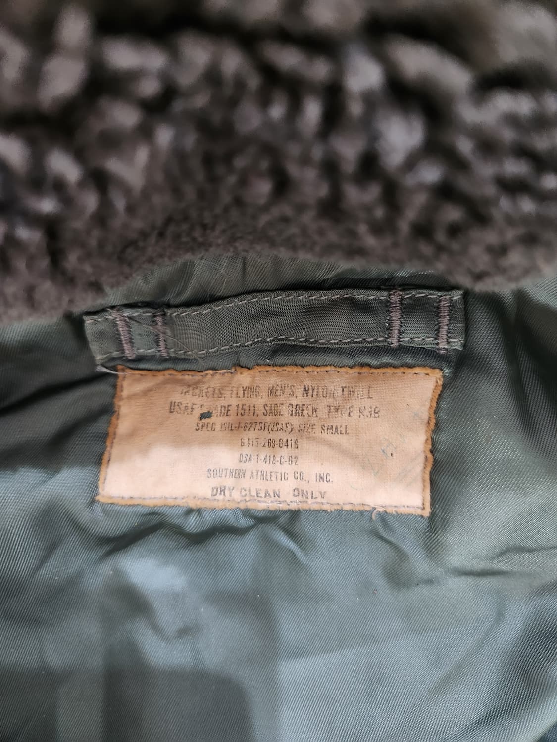 62's N3B 나일론 울파일 공군마크 Southern Athletic  상품이미지5