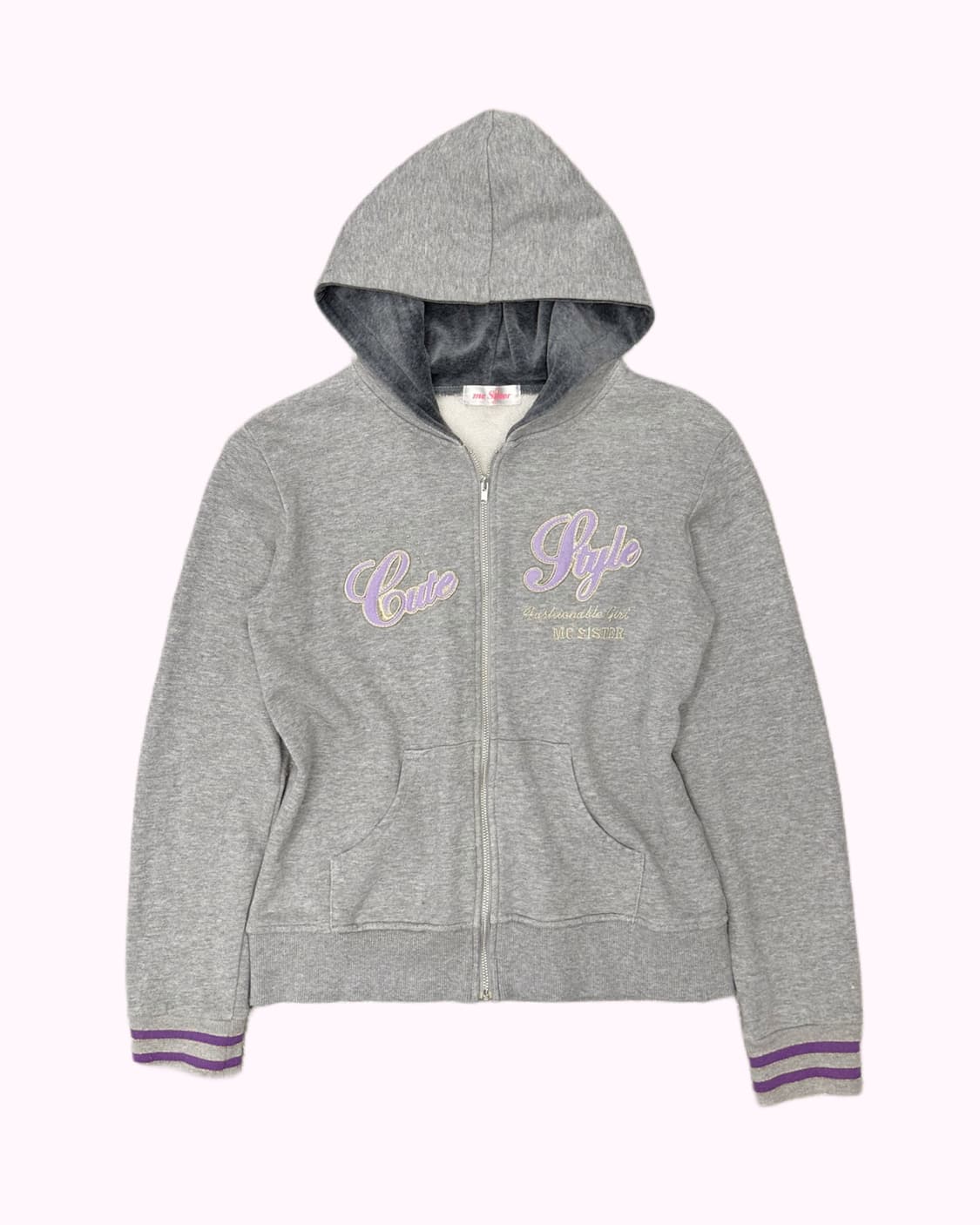 y2k logo grey hood zip-up 상품이미지1