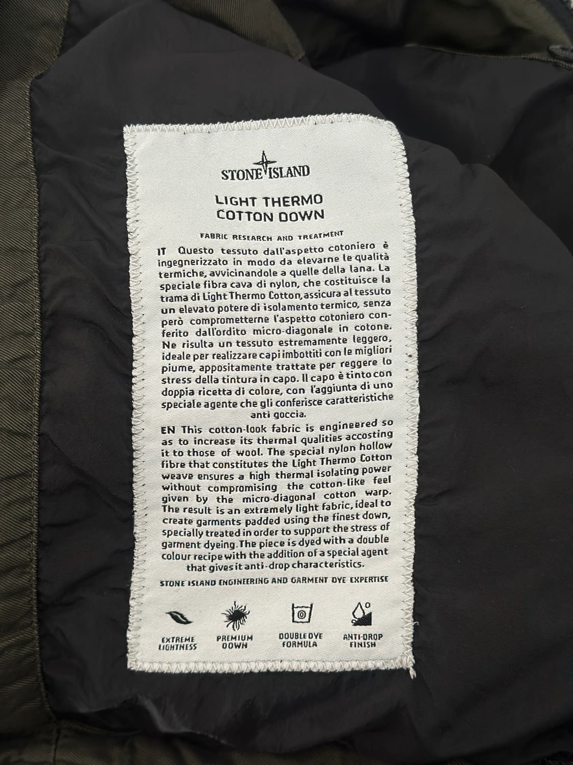 스톤아일랜드 카키 라이트 써모 코튼 패딩  상품이미지10