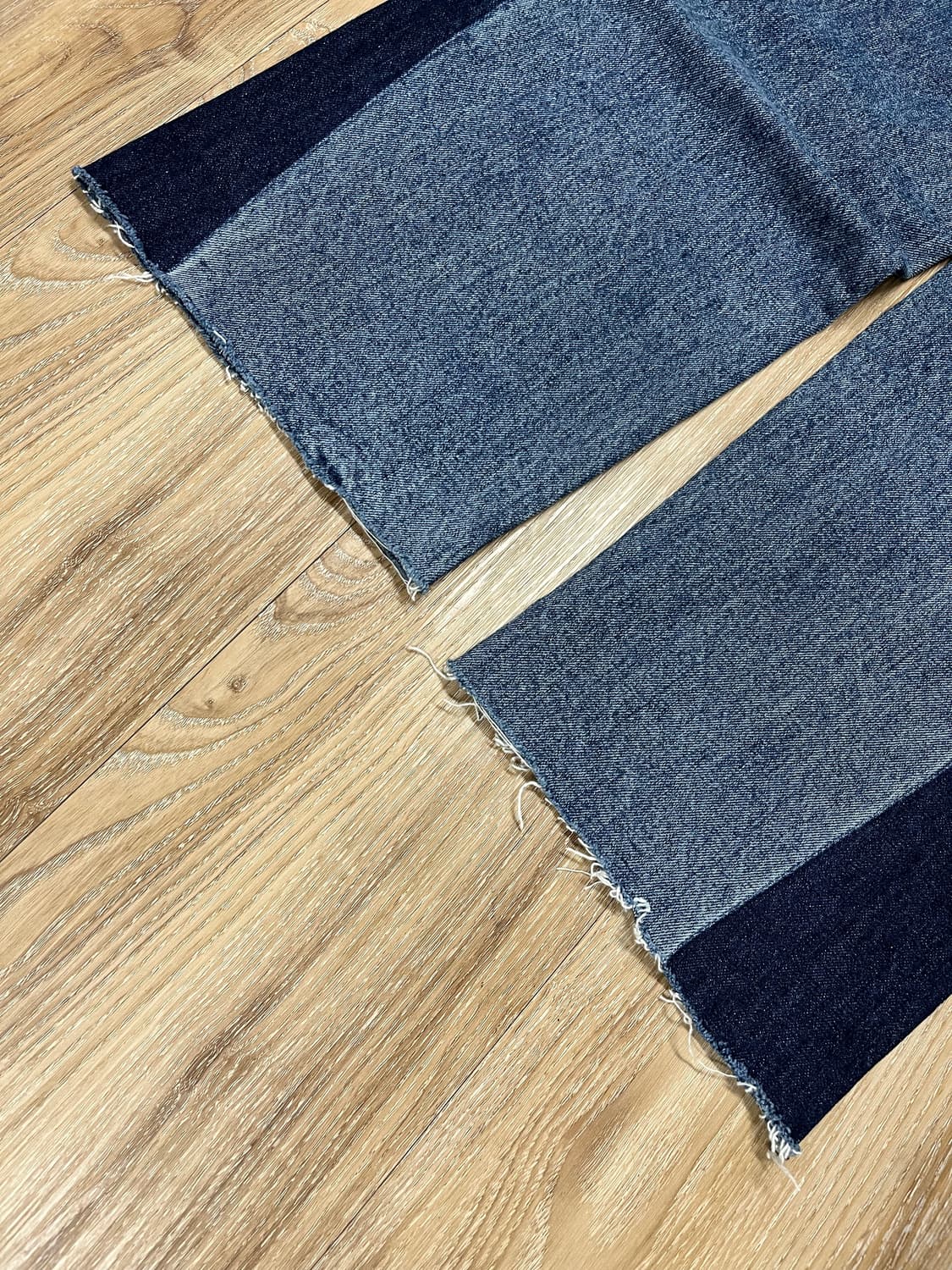 Joyce 투톤 와이드 컷오프 청바지 29 상품이미지5