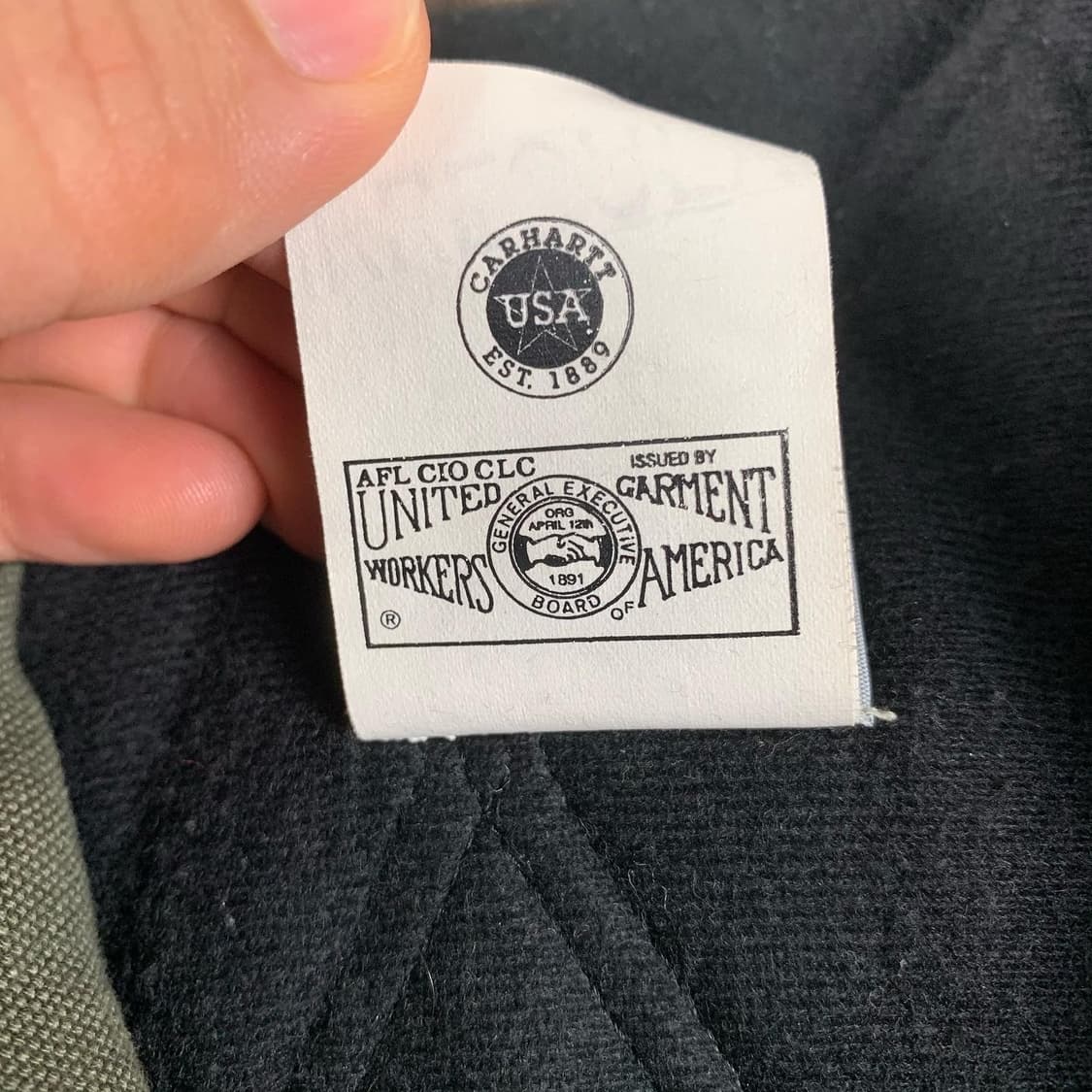 칼하트 가죽패치로고 카키 액티브 워크자켓  상품이미지6