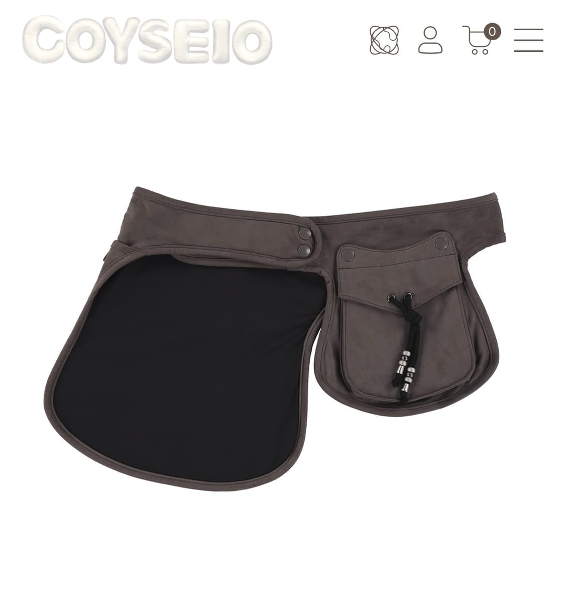 코이세이오 스웨이드 벨트백 브라운 상품이미지1