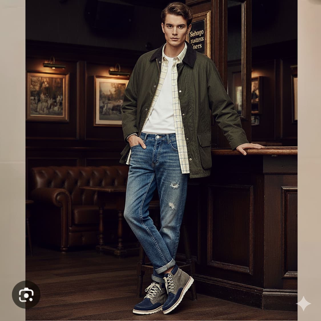 세바고 비콘 스웨이드 미드부츠 네이비/연그레이 270mm 상품이미지1