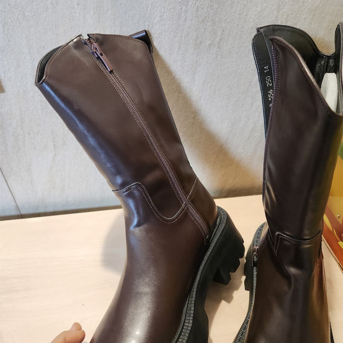“초콜릿 러그솔 통굽 미들부츠✨ 실루엣 미쳤어요”250 상품이미지5