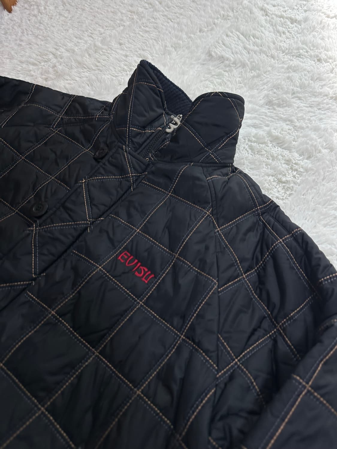 EVISU 에비수 퀼팅 자켓 XL 블랙 상품이미지5