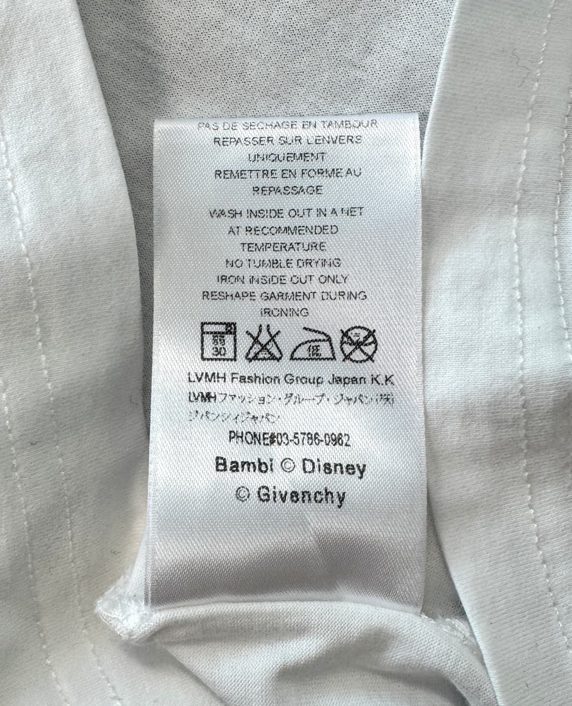 GIVENCHY 지방시 밤비 BAMBI 화이트 반팔티셔츠 XS 상품이미지5