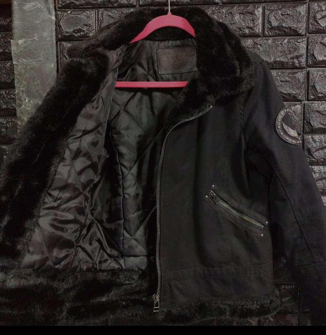 빈티지 MIDAS (미다스) 블랙 B-3 스타일 퍼 자켓 상품이미지3