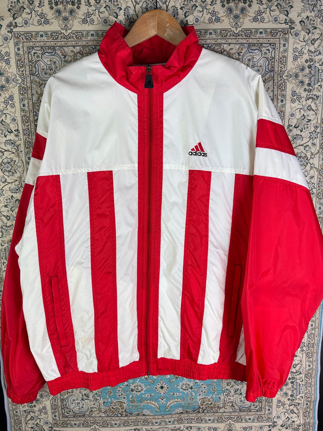 90S 아디다스 올드스쿨 흰빨 바람막이1609 상품이미지1