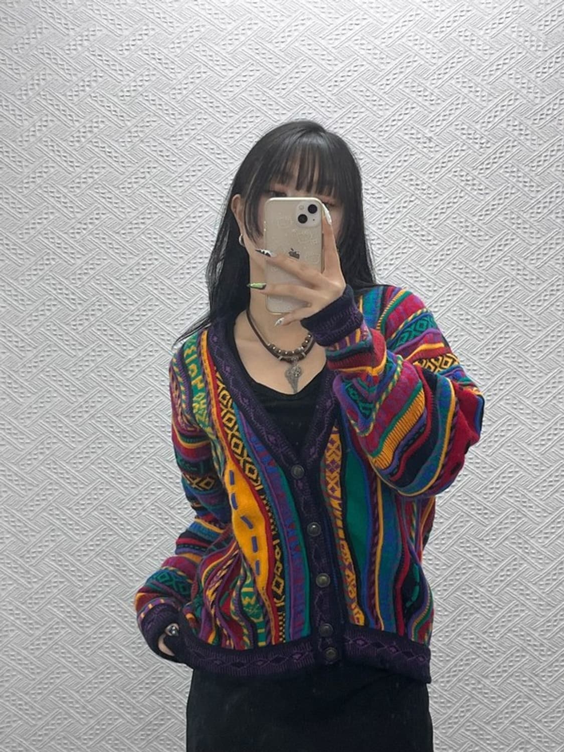 엠마루 빈티지 히피 에스닉 인디언 케이블 니트 가디건 14 C08776 상품이미지1