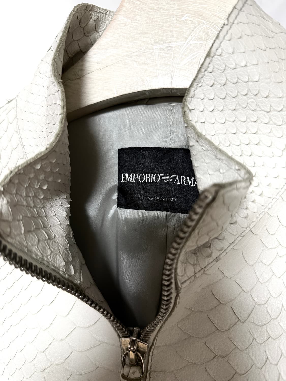 아르마니 2way 파이톤 카우하이드 스티치 라이더자켓 상품이미지4