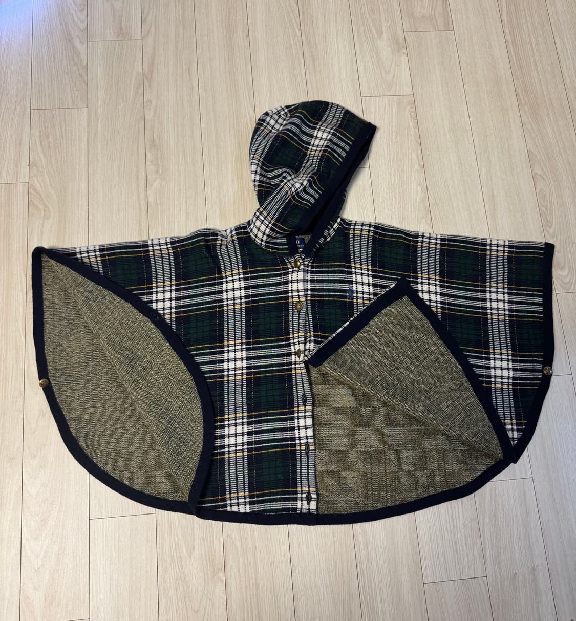 폴로 랄프로렌 키즈 플래드 울 블랜드 후드 판쵸 6세 상품이미지3