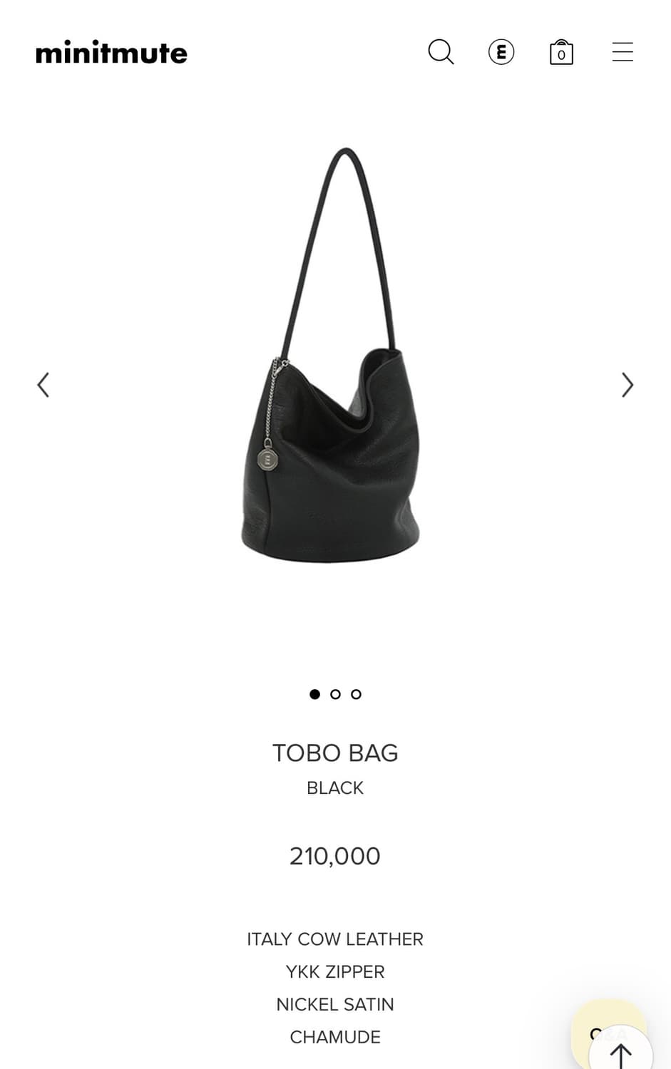 minitmute tobo bag black 상품이미지6