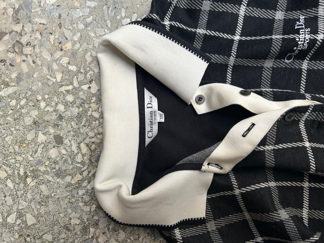 1990s 디올 스포츠 체크 카라 긴팔 롱슬리브 상품이미지2