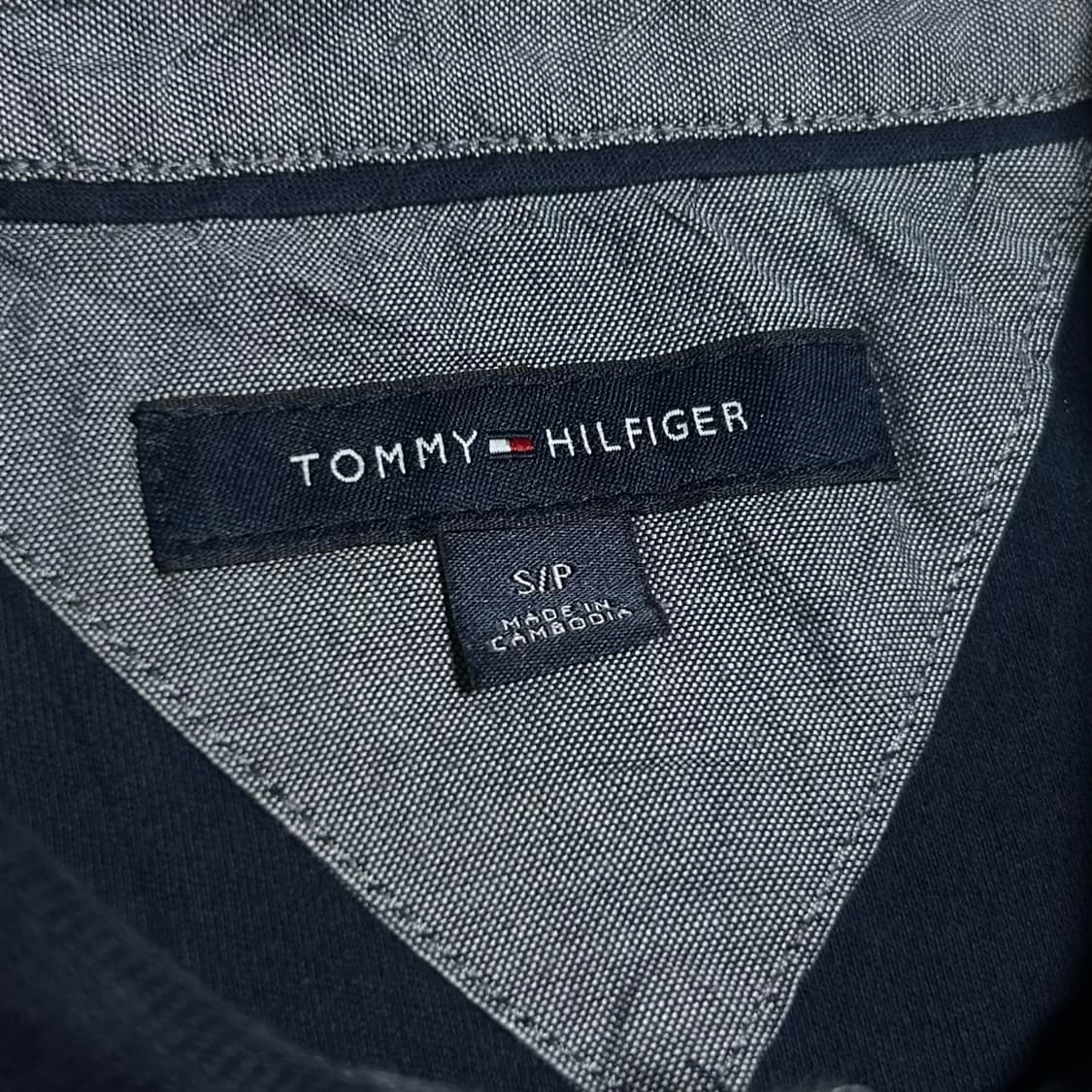 [S] Tommy 타미힐피거 네이비 코튼 반팔 카라티 상품이미지3