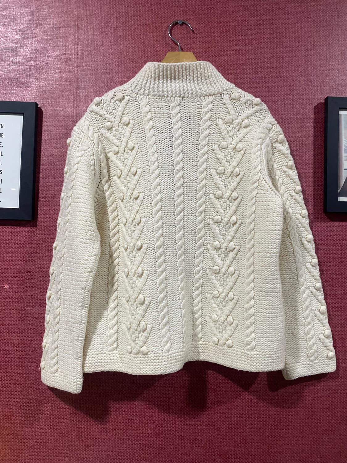 Le F 케이블 니트 가디건 L 아이보리 상품이미지7
