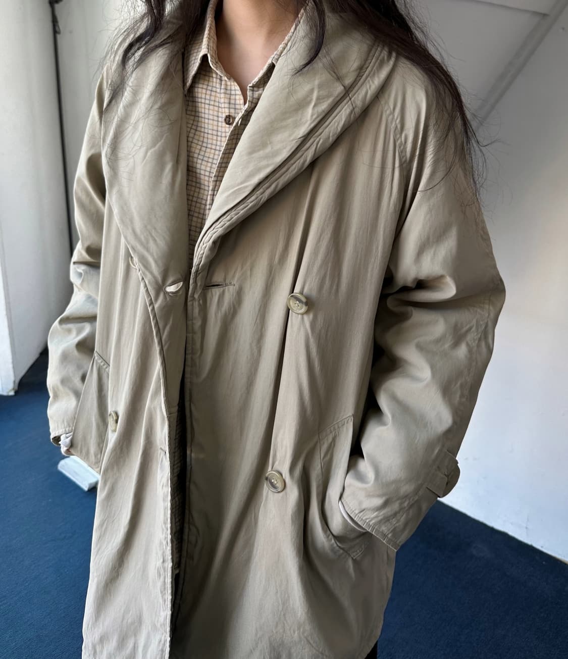 Padded over design double parka 상품이미지8