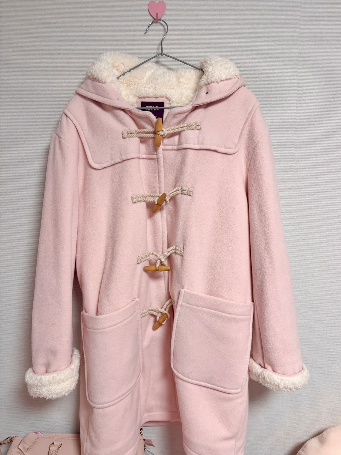 스파오 베이비 핑크 떡볶이 코트 떡코 상품이미지1