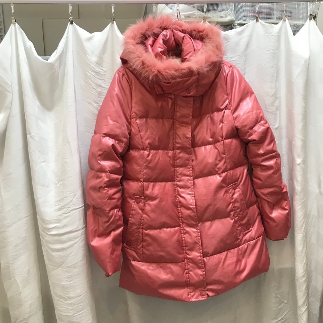 Soup 로걀 라떼갸루 하구미 핑크퍼 구스다운 패딩 상품이미지2