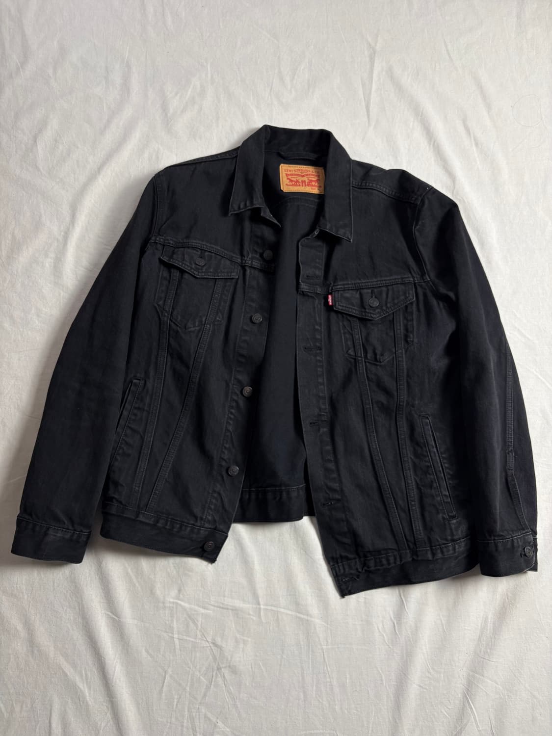 Levis 리바이스 블랙 데님 트러커 자켓 XL 상품이미지1