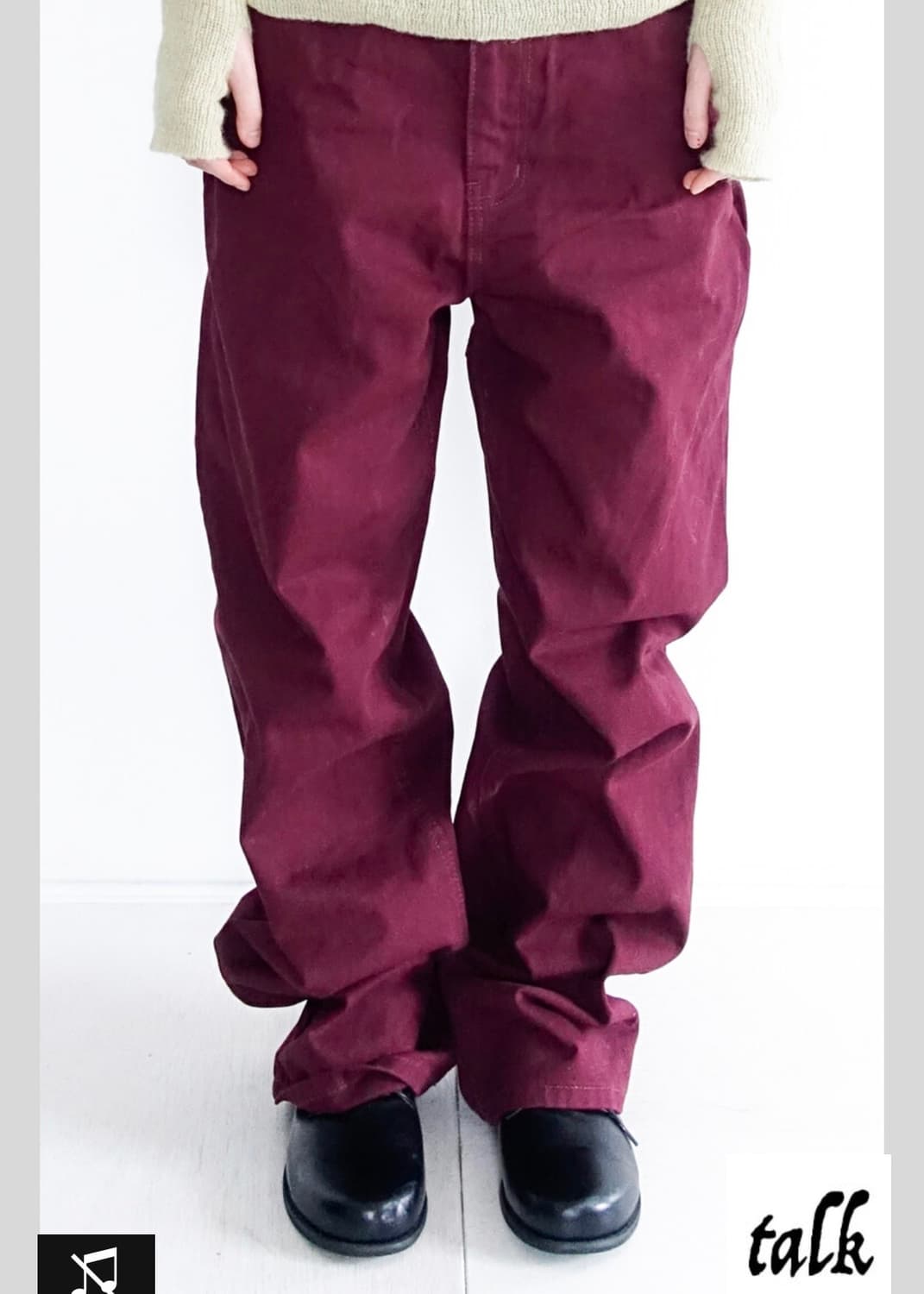 샵페어리 back line cotton pants 버건디 상품이미지1