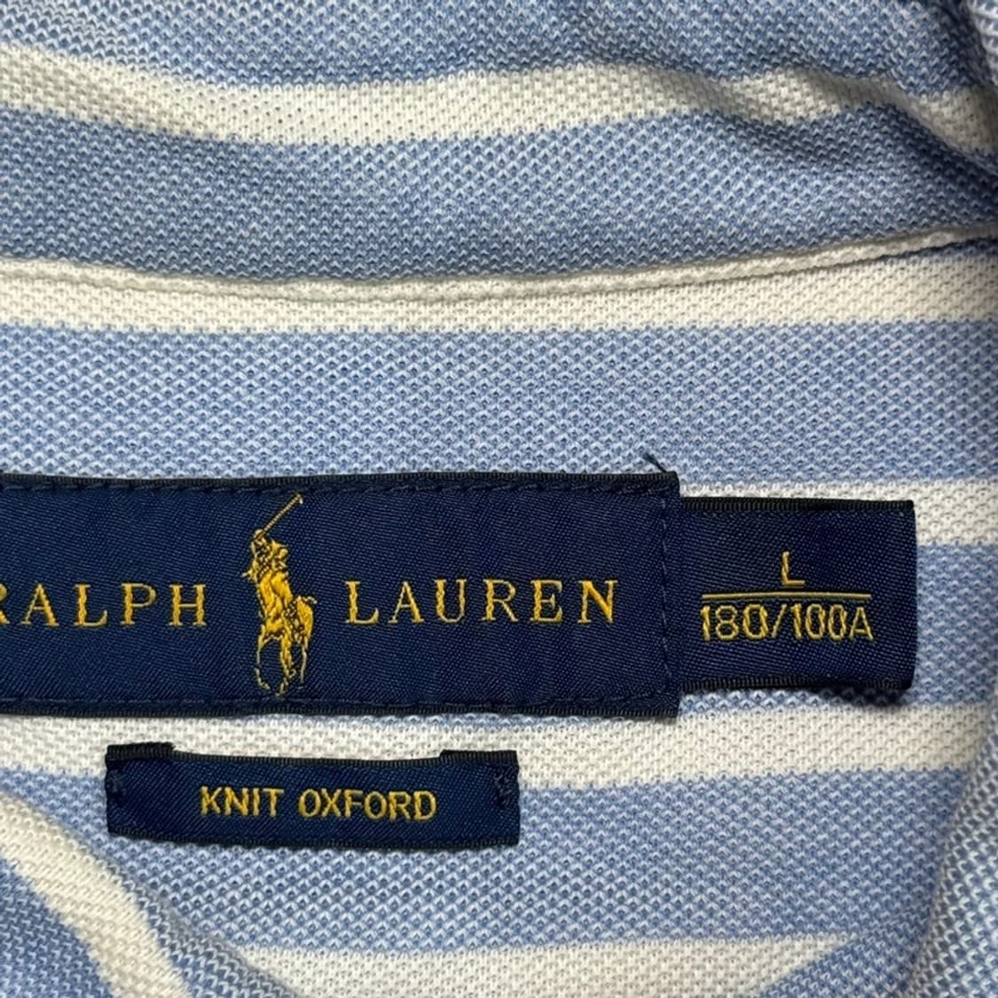 RALPH LAUREN 스트라이프 PK 반팔 블루 L 상품이미지4
