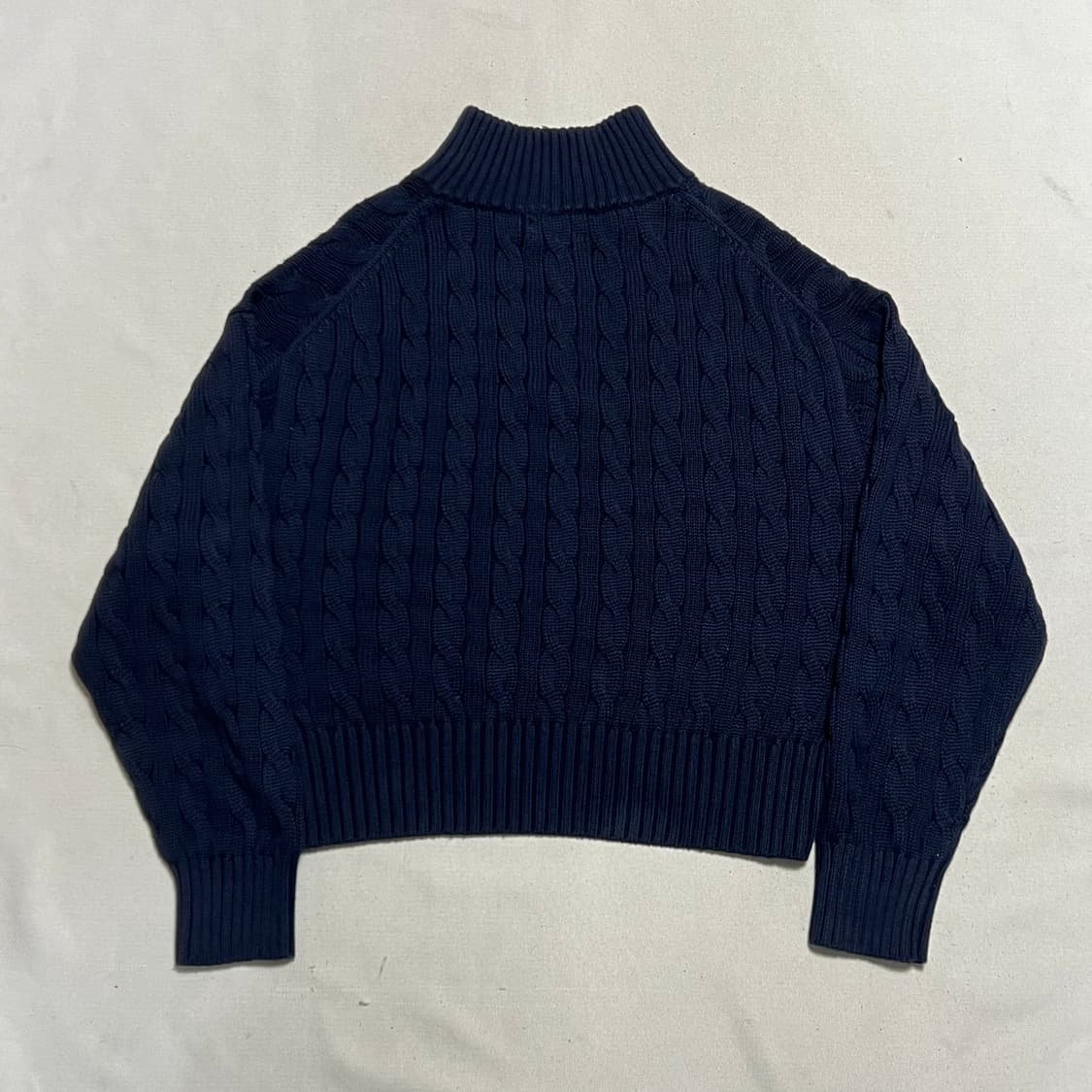 M 폴로랄프로렌 코튼 케이블 크롭 반집업 니트 상품이미지3