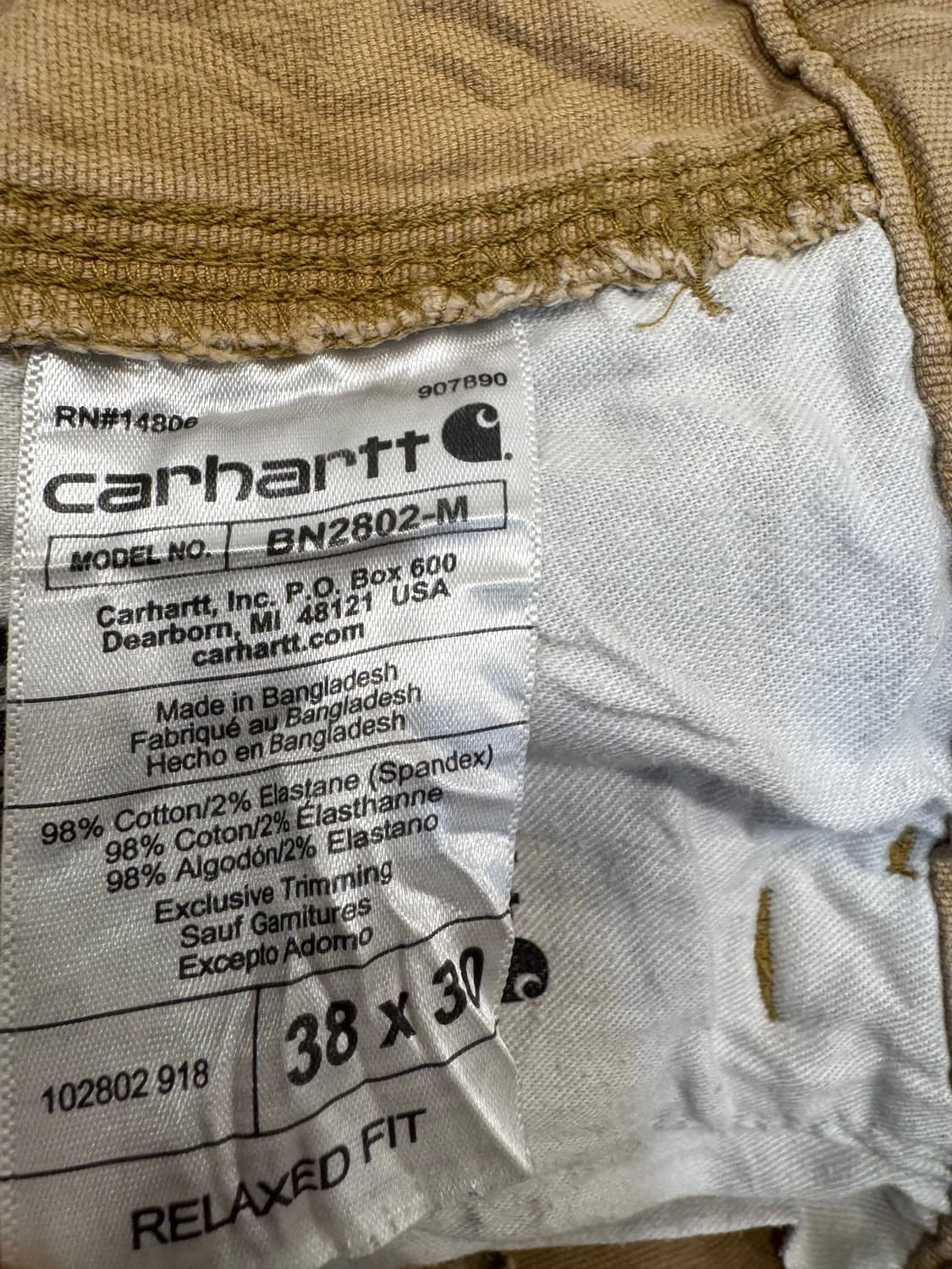 칼하트 더블니팬츠 러기드 플렉스 릴렉스핏 38x30 워크웨어 상품이미지3