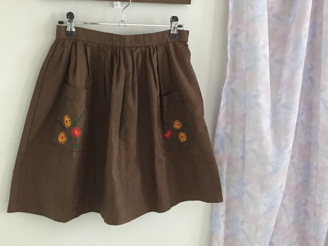 브라운 꽃 치마 상품이미지2