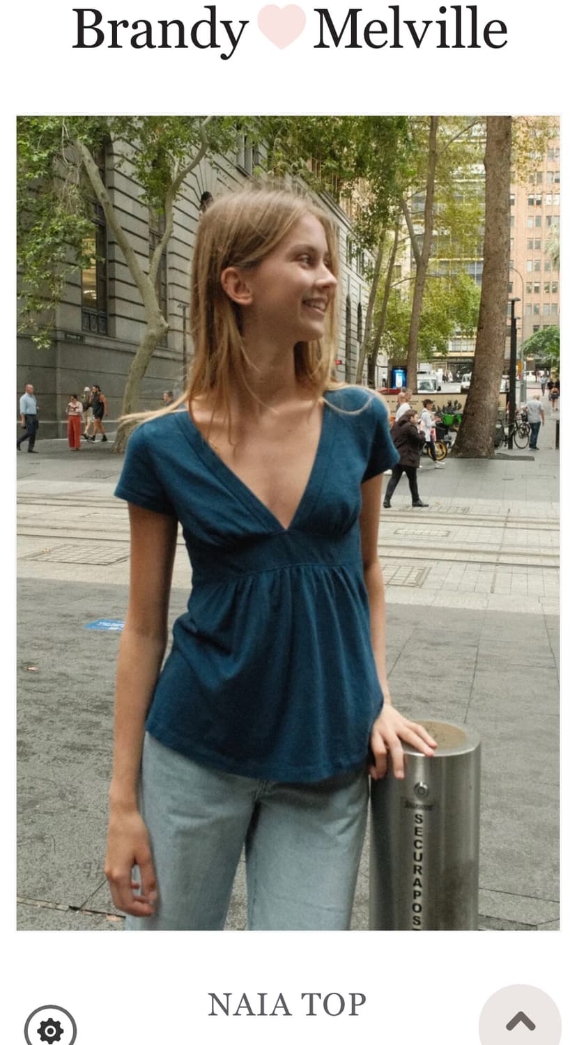 Brandy Melville Blue Babydoll Top 상품이미지1