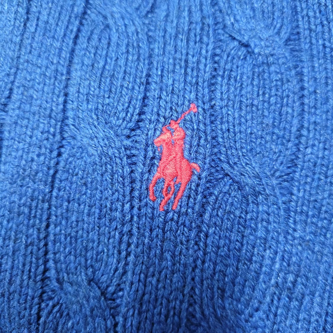 폴로랄프로렌 100%실크 꽈배기 게이블 반집업 긴팔 니트 스웨터 M사이즈 상품이미지4