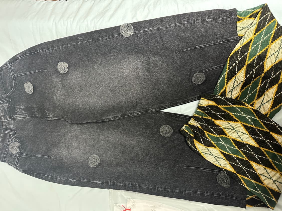 프레스온리 Couture Corsage Jeans_Argyle knit 상품이미지5